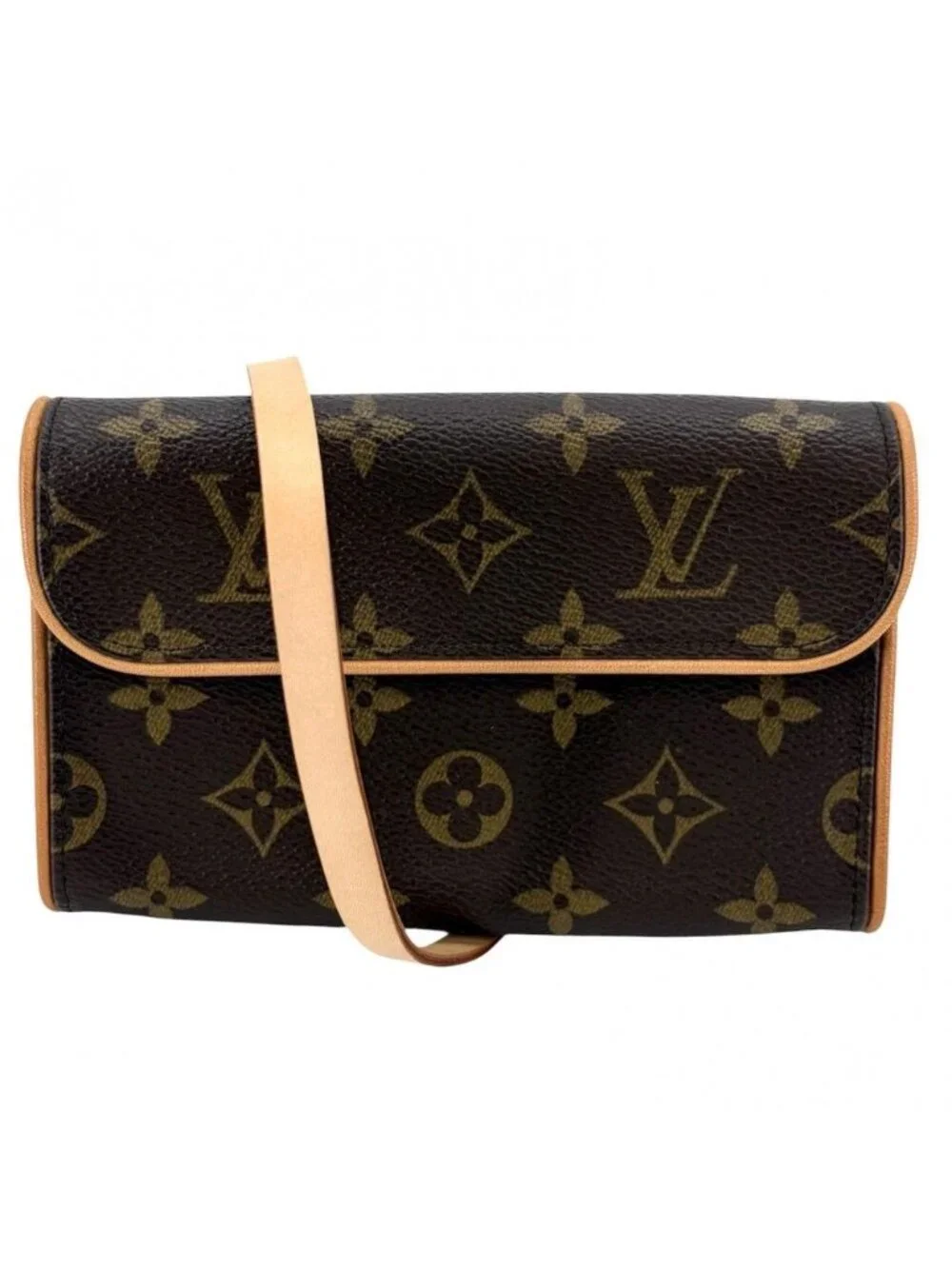 Louis Vuitton Waist Bag Pochette Florentine Pouch Monogram Canvas Brown Gold